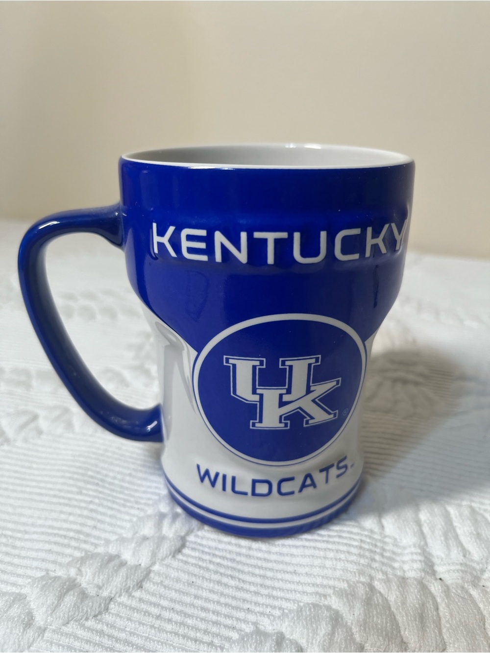 NCAA Kentucky Wildcats Royal Blue and White Ceramic Mug